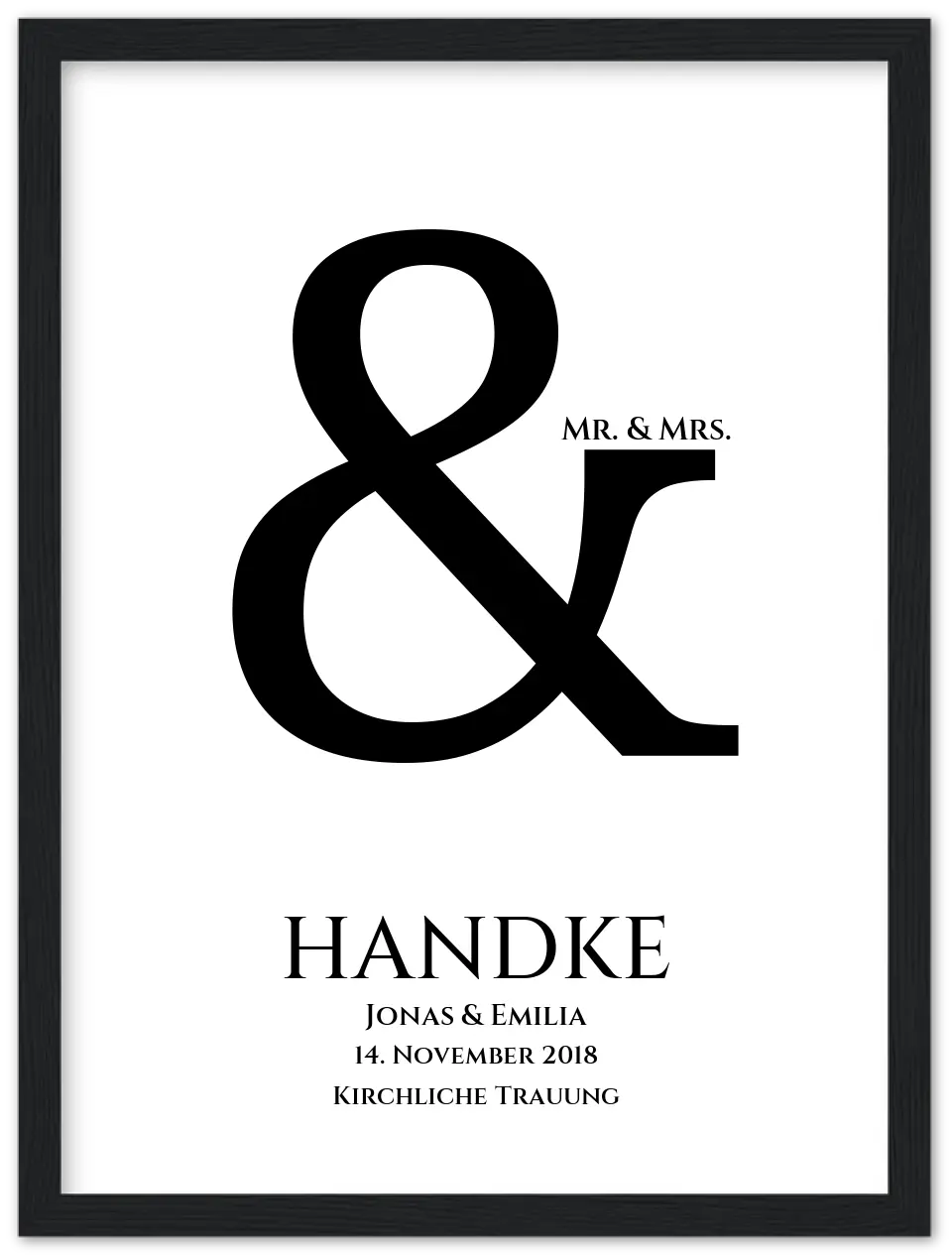 Personalisiertes Hochzeitsposter "Ampersand" | Mr. & Mrs. Bild Hochzeitsgeschenk