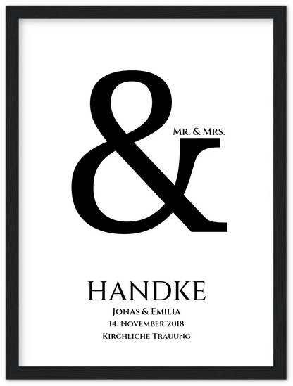 Personalisiertes Hochzeitsposter "Ampersand" | Mr. & Mrs. Bild Hochzeitsgeschenk