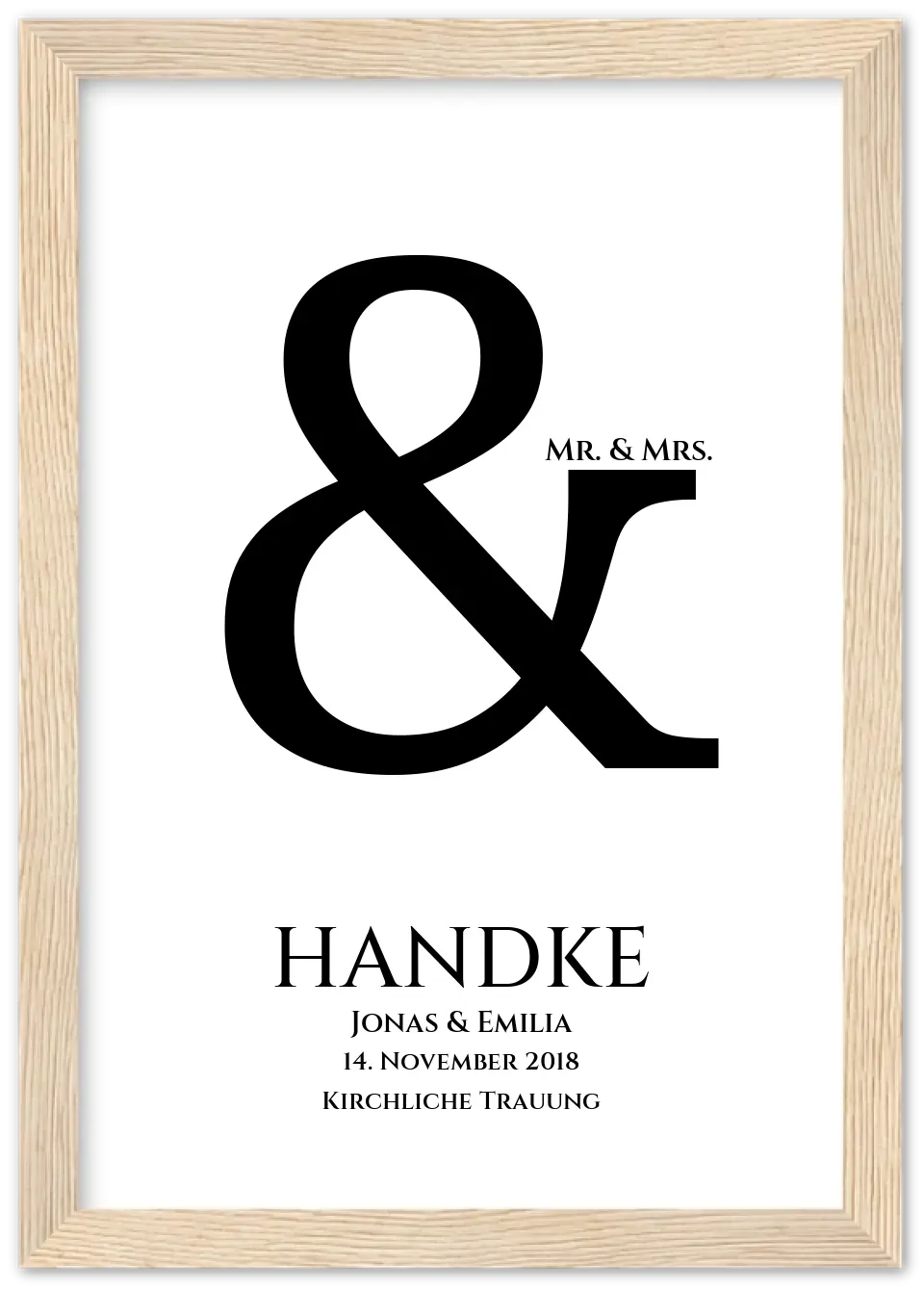 Personalisiertes Hochzeitsposter "Ampersand" | Mr. & Mrs. Bild Hochzeitsgeschenk