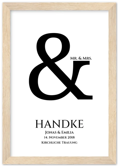 Personalisiertes Hochzeitsposter "Ampersand" | Mr. & Mrs. Bild Hochzeitsgeschenk
