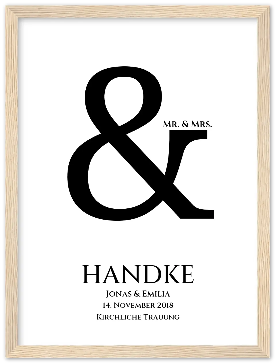 Personalisiertes Hochzeitsposter "Ampersand" | Mr. & Mrs. Bild Hochzeitsgeschenk