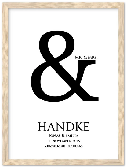 Personalisiertes Hochzeitsposter "Ampersand" | Mr. & Mrs. Bild Hochzeitsgeschenk