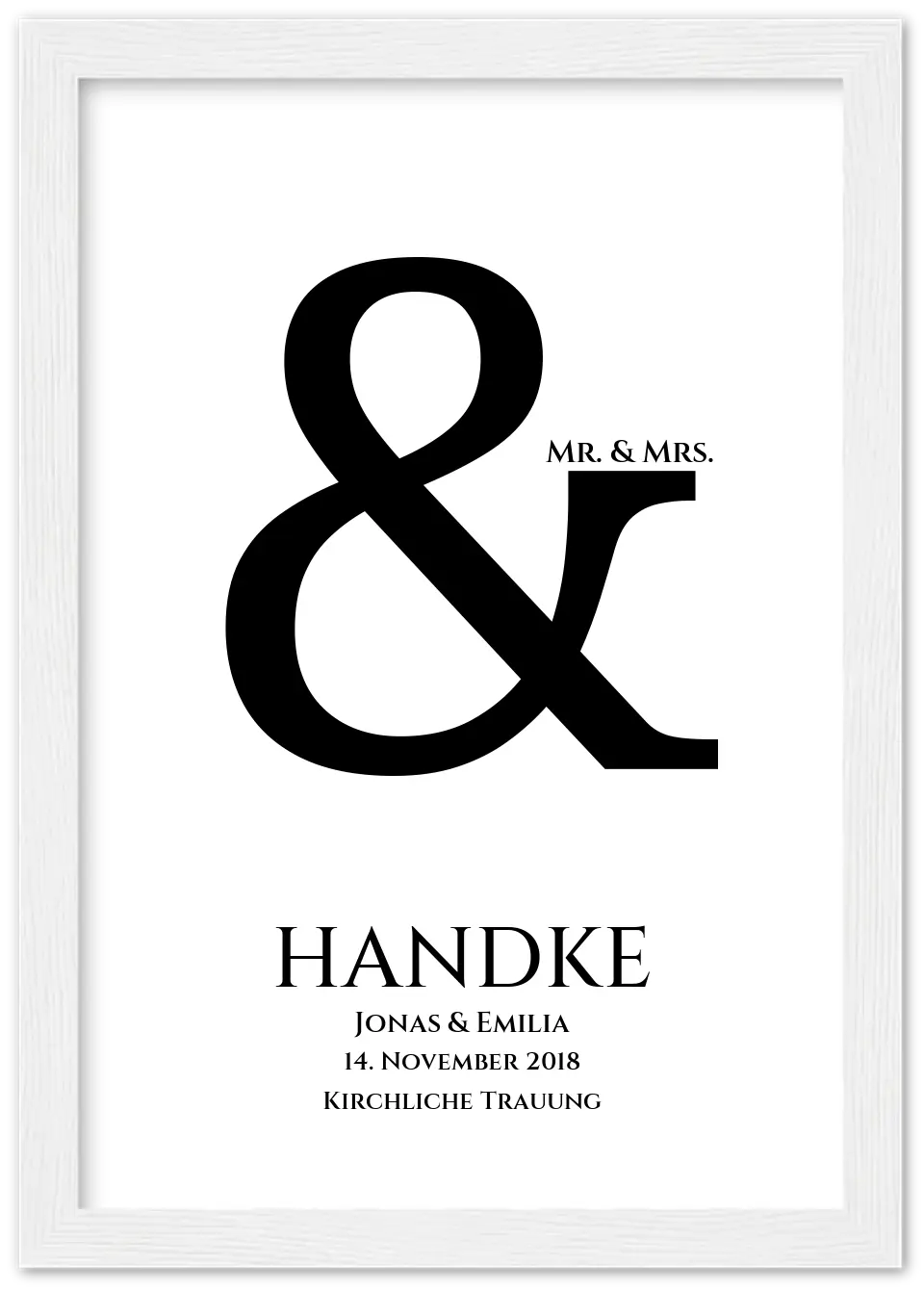 Personalisiertes Hochzeitsposter "Ampersand" | Mr. & Mrs. Bild Hochzeitsgeschenk