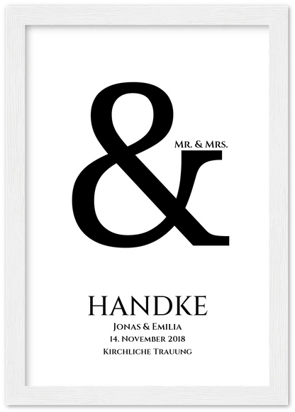 Personalisiertes Hochzeitsposter "Ampersand" | Mr. & Mrs. Bild Hochzeitsgeschenk