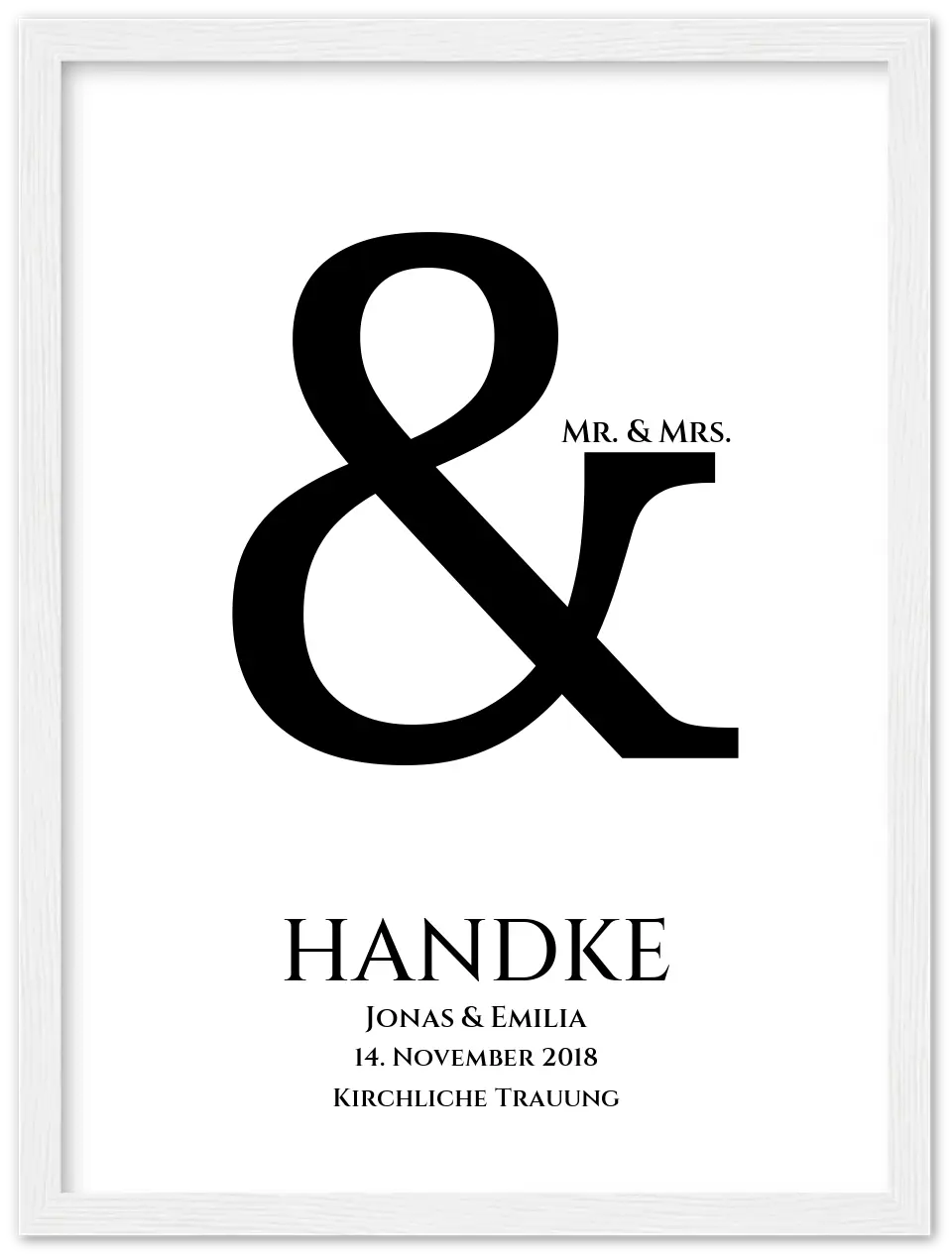 Personalisiertes Hochzeitsposter "Ampersand" | Mr. & Mrs. Bild Hochzeitsgeschenk