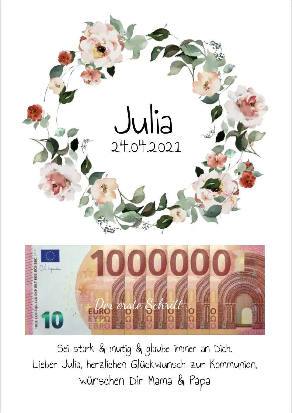 Geldgeschenk Wunscherfüller - Personalisiertes Geschenk, Geldgeschenk zum Geburtstag, Jugendweihe, Kommunion, Konfirmation, Geburtstagsgeschenk 1. Million