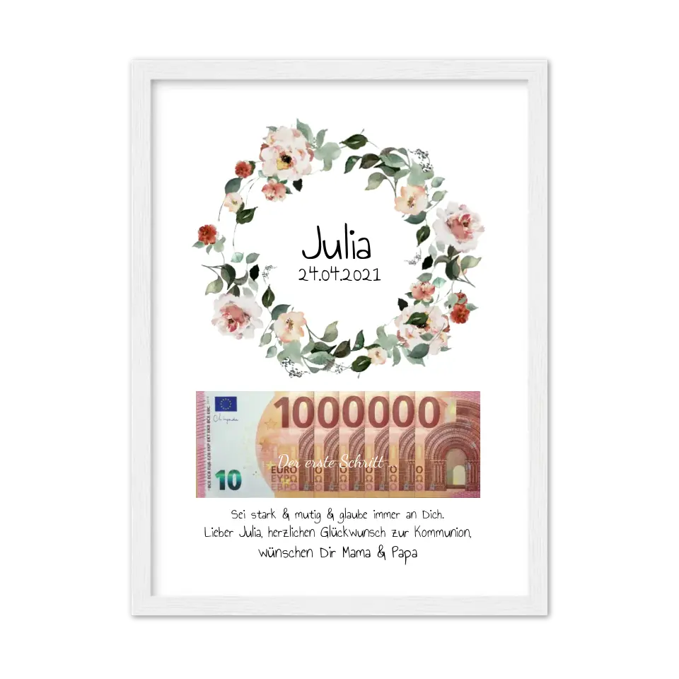 Geldgeschenk Wunscherfüller - Personalisiertes Geschenk, Geldgeschenk zum Geburtstag, Jugendweihe, Kommunion, Konfirmation, Geburtstagsgeschenk 1. Million