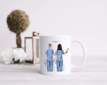 2 Beste Krankenschwester Team Tasse personalisiert, Kaffeebecher, Geschenkidee Kollegin, Tassendruck, Ostern, Pflegerin, Ärztin