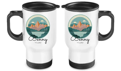 Personalisierter Becher aus Edelstahl mit Monogramm, Namen und Text