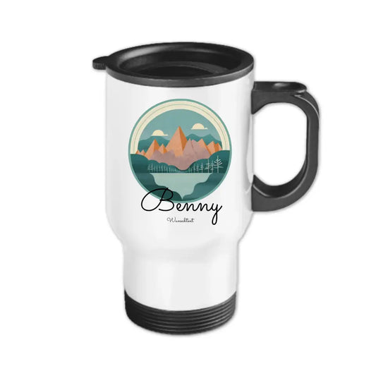 Personalisierter Becher aus Edelstahl mit Monogramm, Namen und Text
