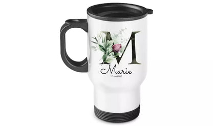 Personalisierter Becher aus Edelstahl mit Monogramm, Namen und Text