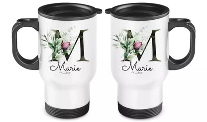 Personalisierter Becher aus Edelstahl mit Monogramm, Namen und Text