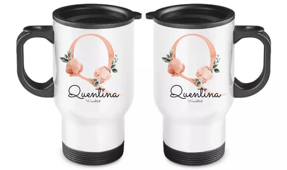 Personalisierter Becher aus Edelstahl mit Monogramm, Namen und Text