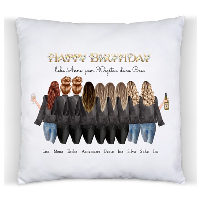Geschenk 30 Geburtstag Freundin - Deko Kissen personalisiert | 9 Freundinnen Geburtstagsgeschenk
