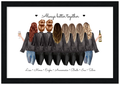 Geburtstag Freundin Geschenk Bild & Poster Geburtstagsgeschenk mit 8 Freundinnen personalisiert