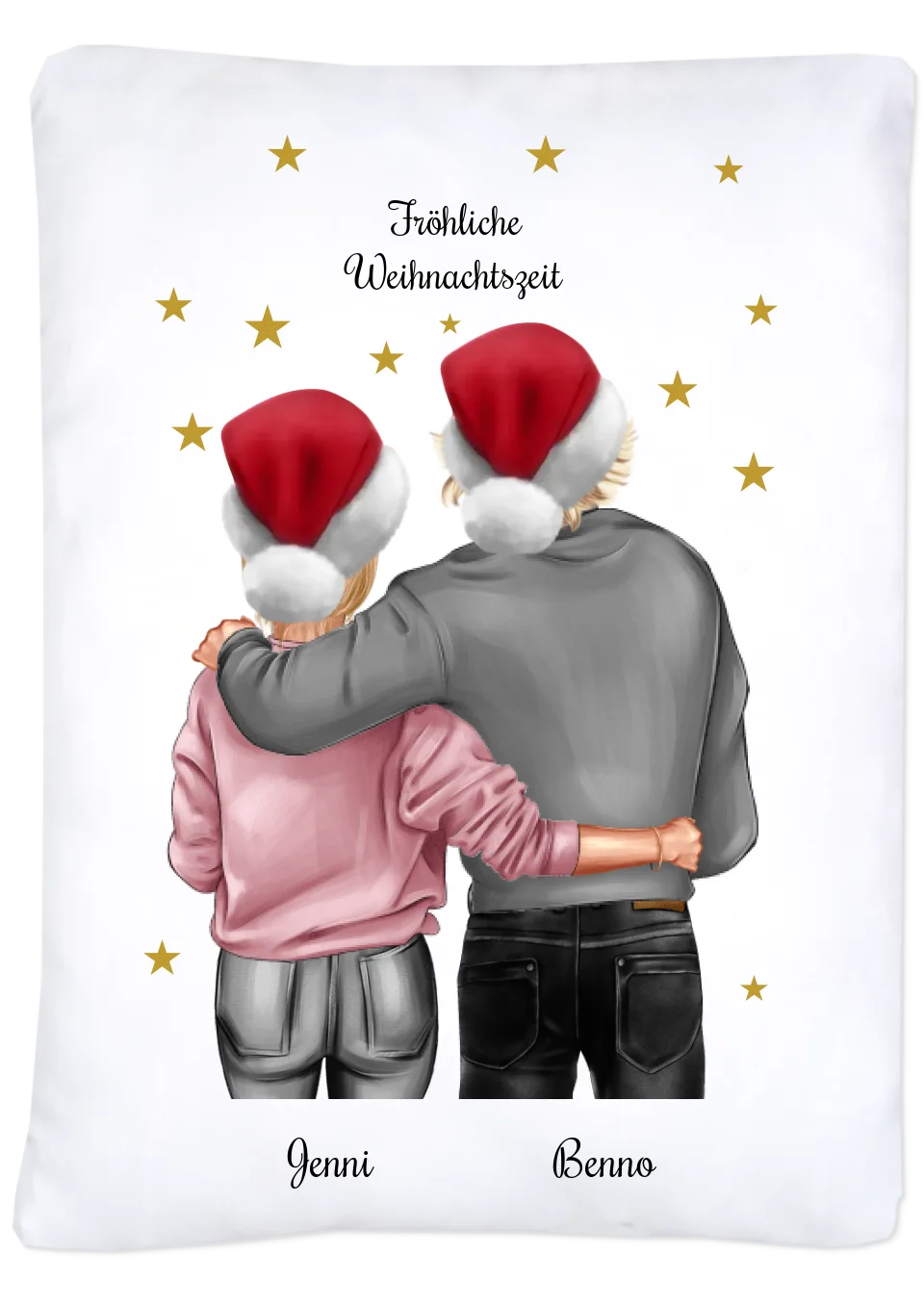 Weihnachtsgeschenk für Paare personalisiert - Bettwäsche für Pärchen & beste Freunde Geschenk