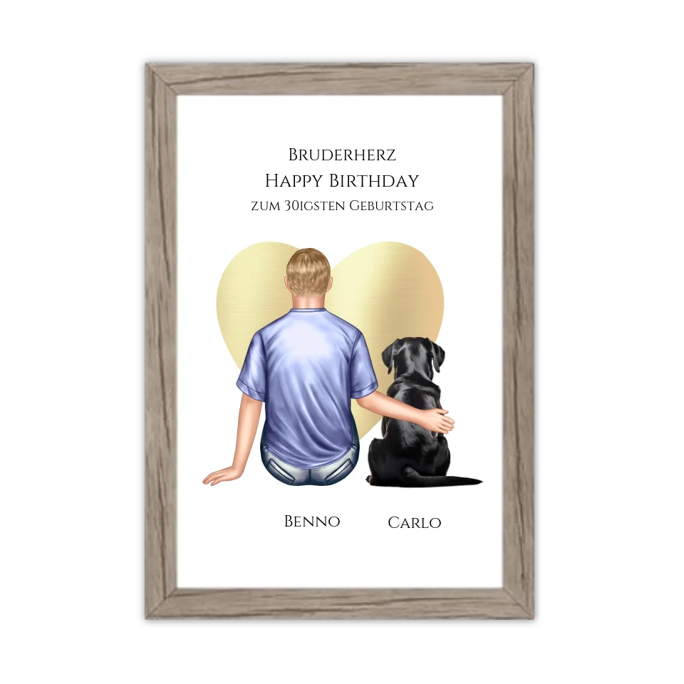 Geschenk 30 Geburtstag Bruder Poster - Bild Geburtstagsgeschenk von Schwester - Weihnachtsgeschenk