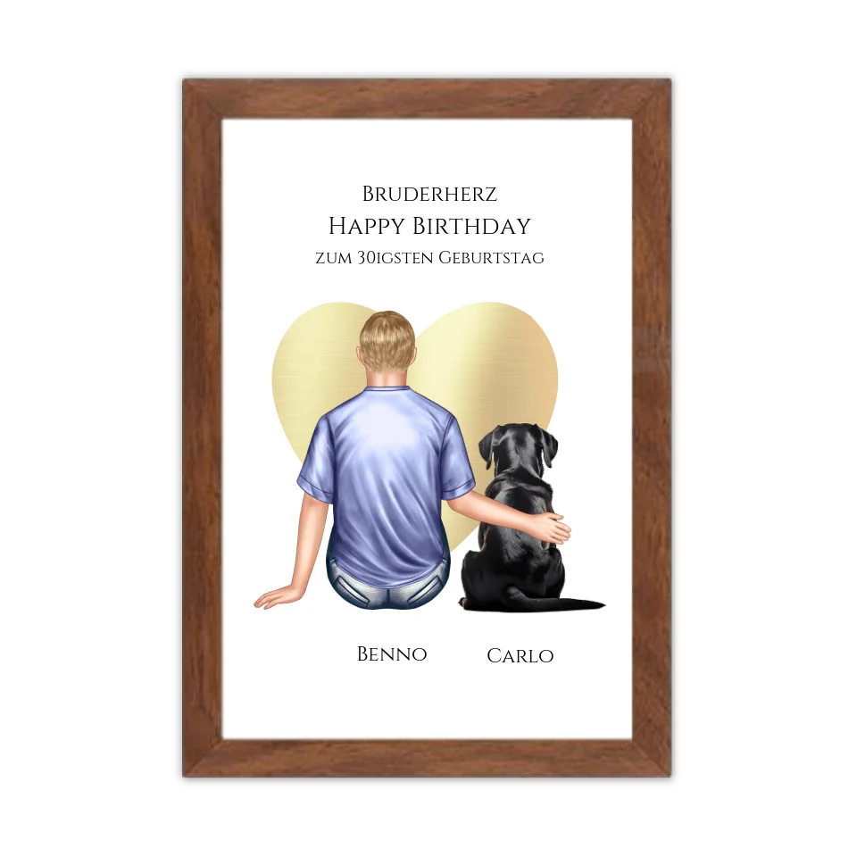 Geschenk 30 Geburtstag Bruder Poster - Bild Geburtstagsgeschenk von Schwester - Weihnachtsgeschenk