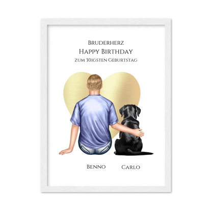 Geschenk 30 Geburtstag Bruder Poster - Bild Geburtstagsgeschenk von Schwester - Weihnachtsgeschenk