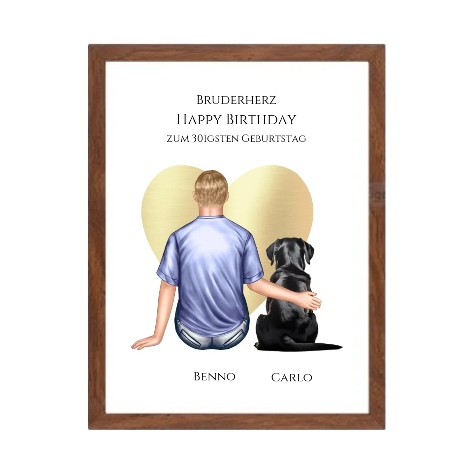 Geschenk 30 Geburtstag Bruder Poster - Bild Geburtstagsgeschenk von Schwester - Weihnachtsgeschenk