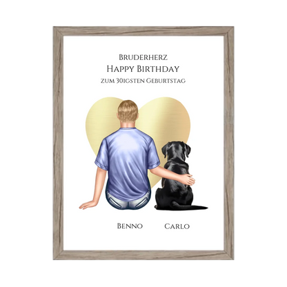 Geschenk 30 Geburtstag Bruder Poster - Bild Geburtstagsgeschenk von Schwester - Weihnachtsgeschenk