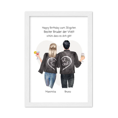 Geschenk 30 Geburtstag Bruder Poster - Bild von Schwester - Geburtstagsgeschenk & Weihnachtsgeschenk