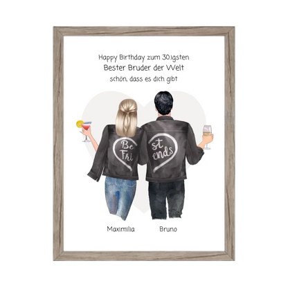 Geschenk 30 Geburtstag Bruder Poster - Bild von Schwester - Geburtstagsgeschenk & Weihnachtsgeschenk