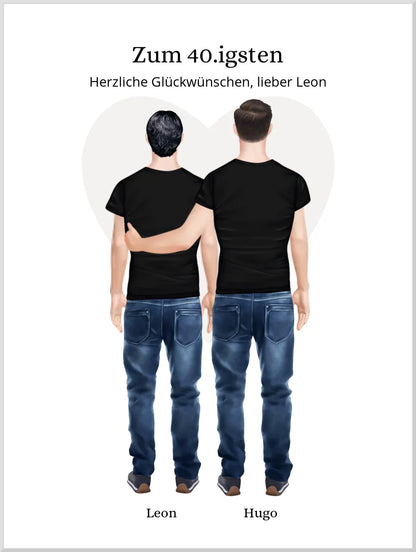 Geschenk 40 Geburtstag Bruder Poster - Bild Geburtstagsgeschenk von Bruder - Weihnachtsgeschenk