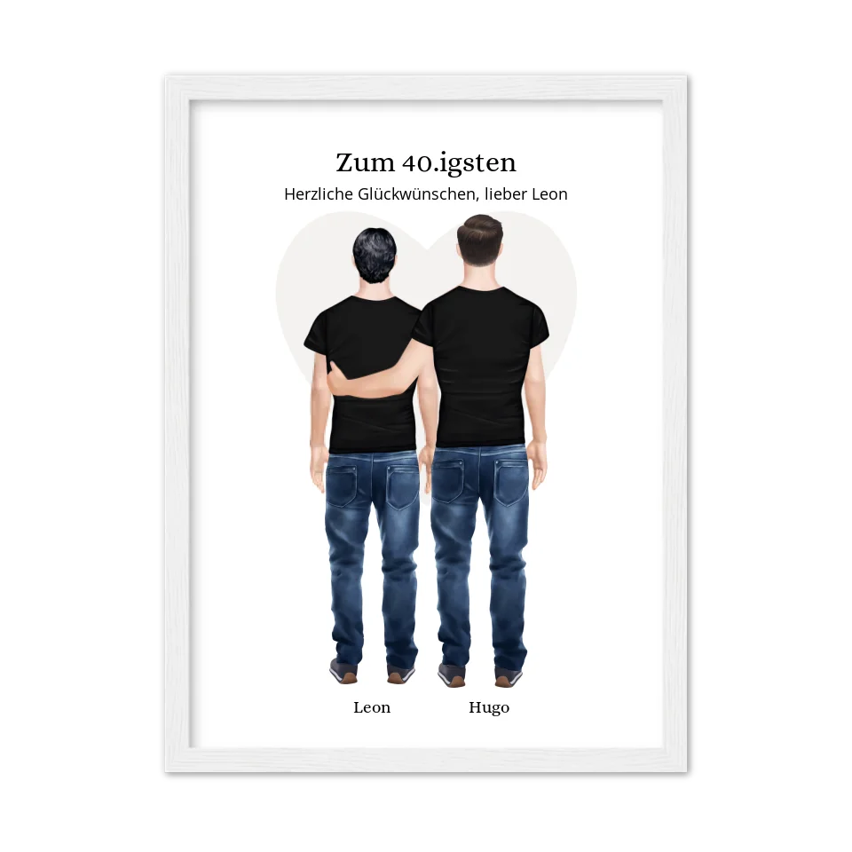 Geschenk 40 Geburtstag Bruder Poster - Bild Geburtstagsgeschenk von Bruder - Weihnachtsgeschenk