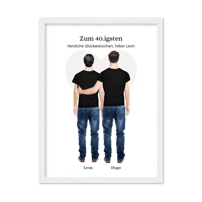 Geschenk 40 Geburtstag Bruder Poster - Bild Geburtstagsgeschenk von Bruder - Weihnachtsgeschenk