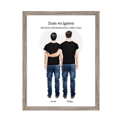 Geschenk 40 Geburtstag Bruder Poster - Bild Geburtstagsgeschenk von Bruder - Weihnachtsgeschenk