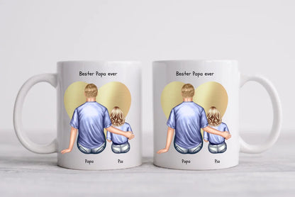 Personalisierte Tasse Geschenk Vatertag - Papa Geburtstagsgeschenk Tasse mit 1 Kind