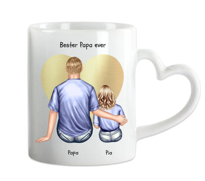 Personalisierte Tasse Geschenk Vatertag - Papa Geburtstagsgeschenk Tasse mit 1 Kind