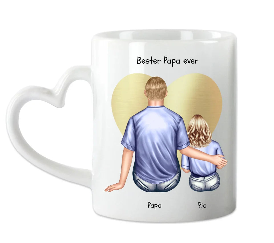 Personalisierte Tasse Geschenk Vatertag - Papa Geburtstagsgeschenk Tasse mit 1 Kind
