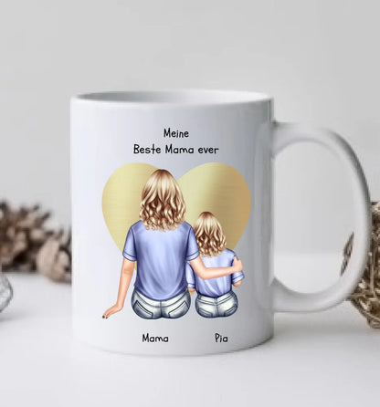 Personalisierte Tasse Geschenk Muttertag - Mama Geburtstagsgeschenk Tasse mit Kind