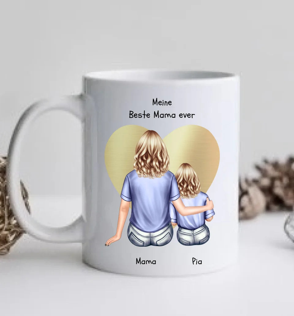 Personalisierte Tasse Geschenk Muttertag - Mama Geburtstagsgeschenk Tasse mit Kind