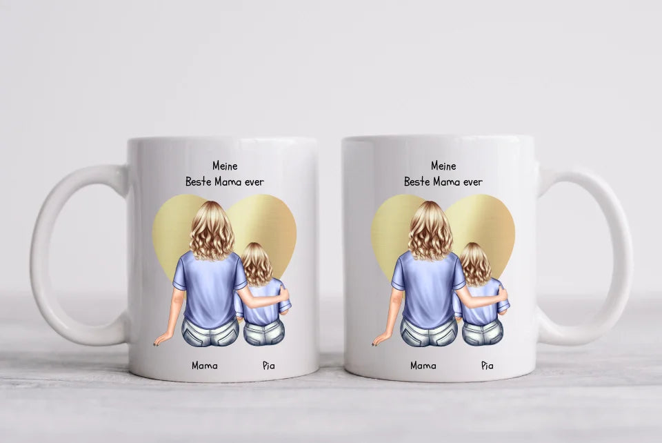 Personalisierte Tasse Geschenk Muttertag - Mama Geburtstagsgeschenk Tasse mit Kind