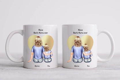 Personalisierte Tasse Geschenk Muttertag - Mama Geburtstagsgeschenk Tasse mit Kind