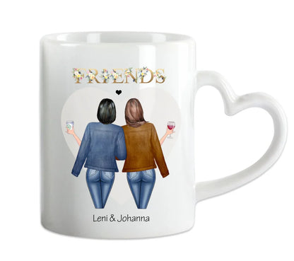2 Beste Freundin Geschenk Tasse personalisiert mit Spruch / Freundinnen Geburtstagsgeschenk / Weihnachtsgeschenk