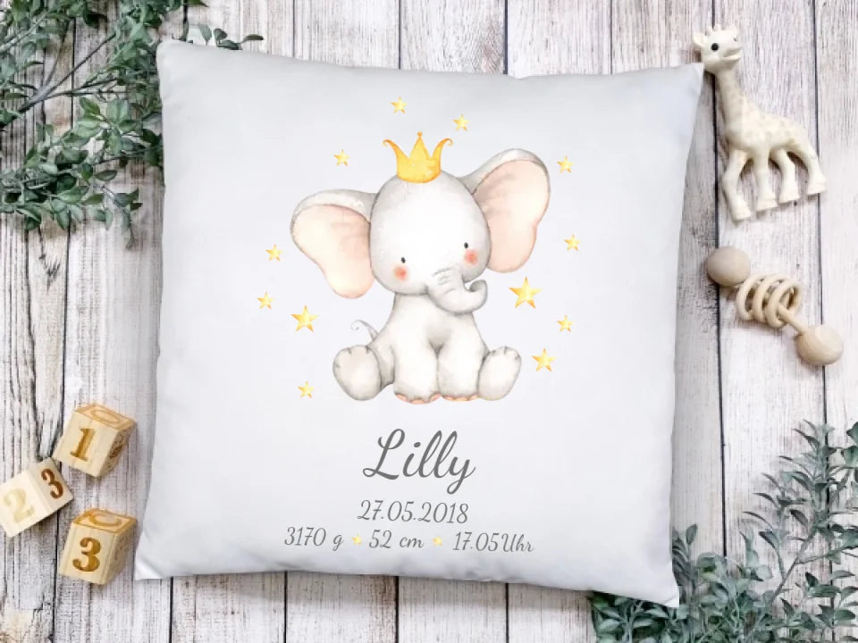 Personalisiertes Geschenk zur Geburt & Taufe, Taufgeschenk Babykissen mit Namen und Geburtsdaten