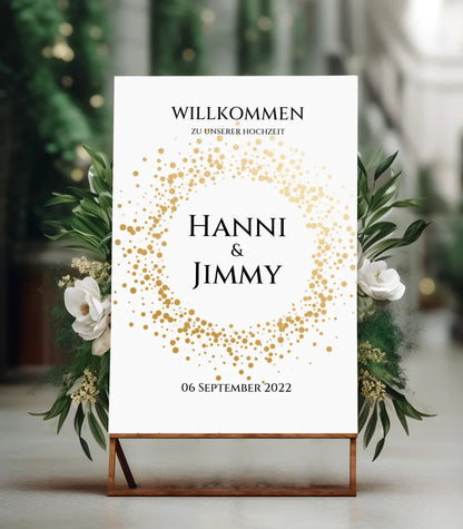Willkommensposter Hochzeit  | Willkommensschild Hochzeit personalisiert | Hochzeitsempfang Tafel