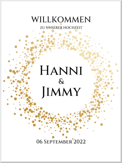Willkommensposter Hochzeit  | Willkommensschild Hochzeit personalisiert | Hochzeitsempfang Tafel