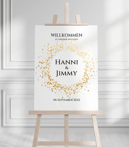 Willkommensposter Hochzeit  | Willkommensschild Hochzeit personalisiert | Hochzeitsempfang Tafel