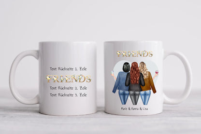 Geschenk Personalisierte Tasse 3 Beste Freundinnen | Geschenk Schwester, Geburtstagsgeschenk