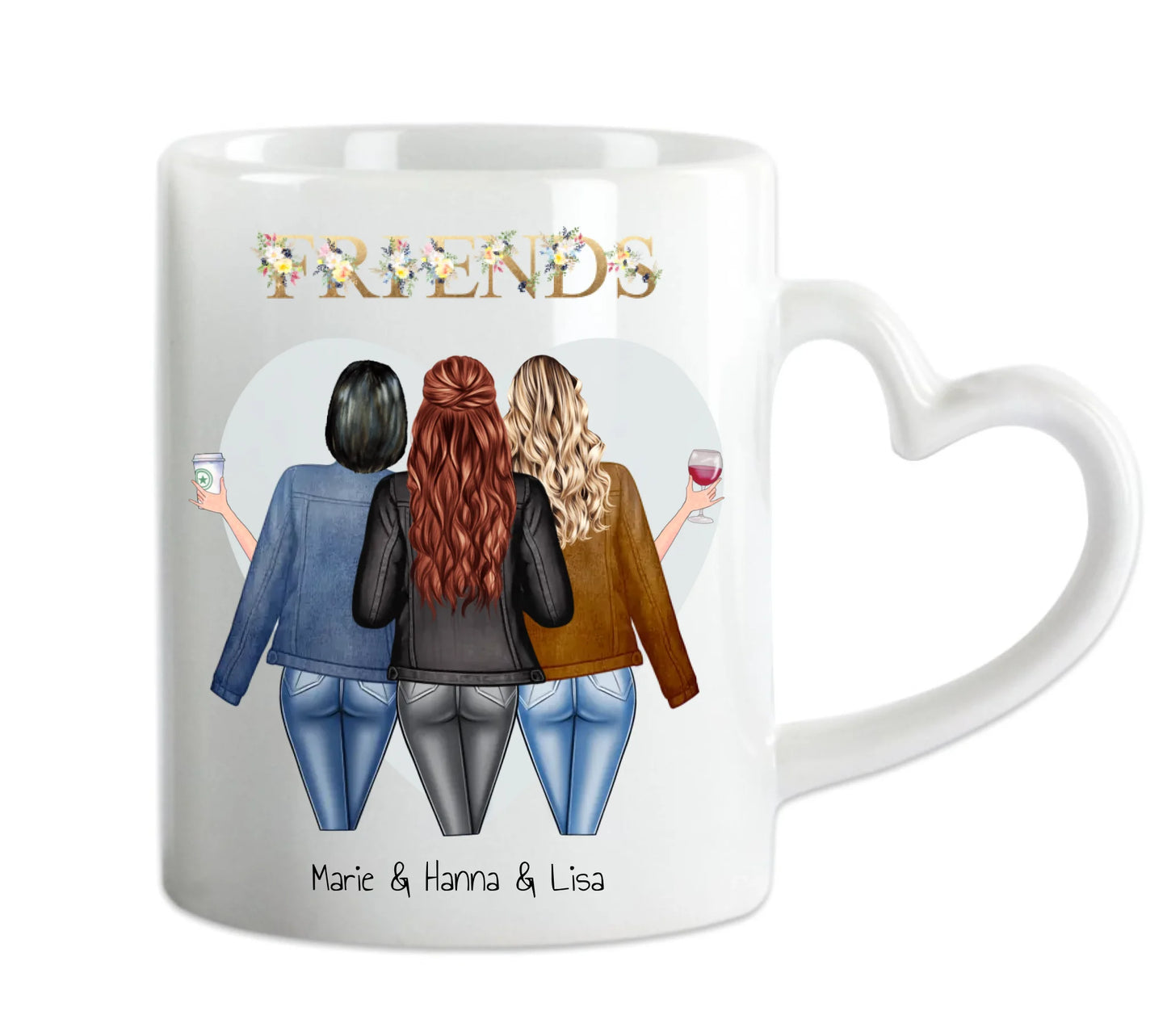 Geschenk Personalisierte Tasse 3 Beste Freundinnen | Geschenk Schwester, Geburtstagsgeschenk
