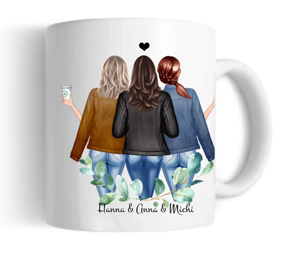 Personalisierte Beste Freundin Tasse - 3 Beste Freundinnen Geschenk