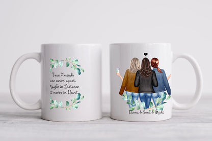 Personalisierte Beste Freundin Tasse - 3 Beste Freundinnen Geschenk