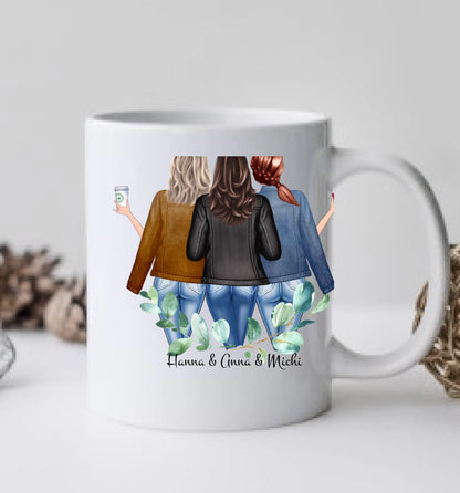 Personalisierte Beste Freundin Tasse - 3 Beste Freundinnen Geschenk