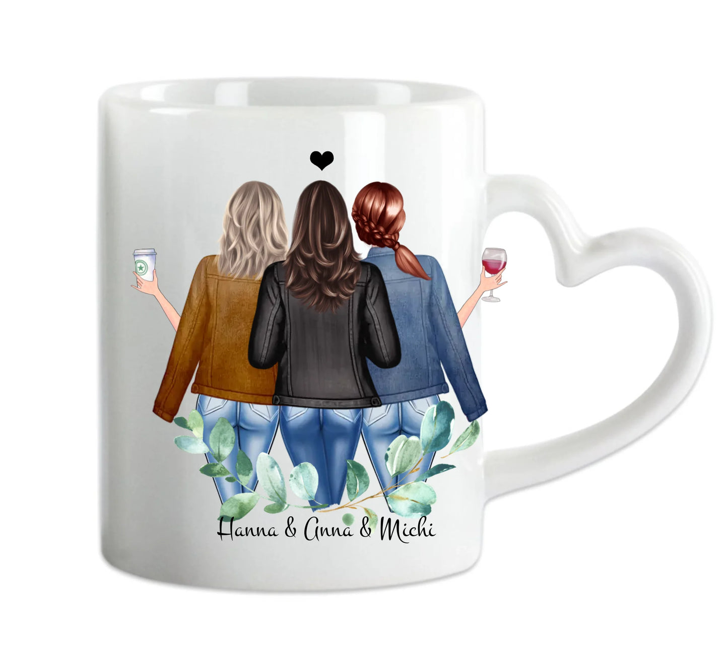 Personalisierte Beste Freundin Tasse - 3 Beste Freundinnen Geschenk