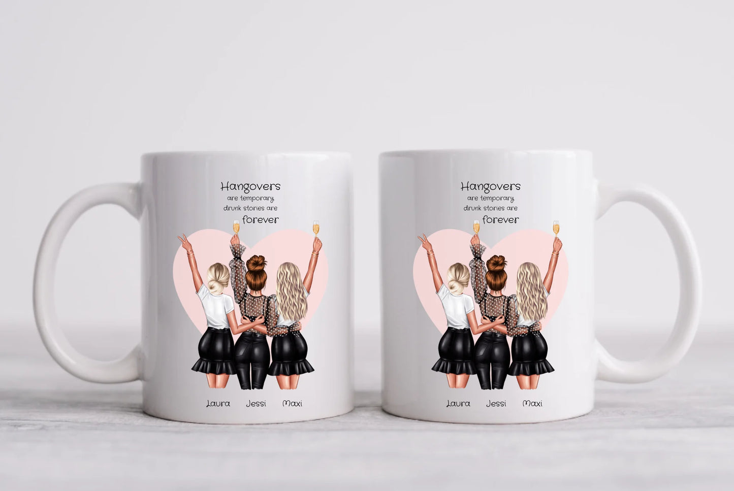 Geburtstag Geschenk Frauen personalisierte Tasse - Geschenk für Freundin / 3 Freundinnen & Mädchen - Geschenkidee mit Name